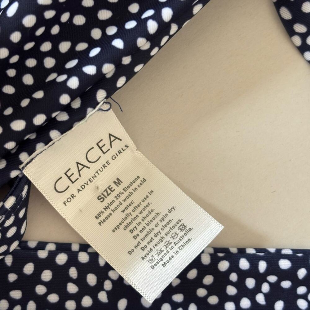 NEW CEACEA Swim Two Piece Polka Dot Bikini in Navy Blue and White - Size M - Picture 5 of 8